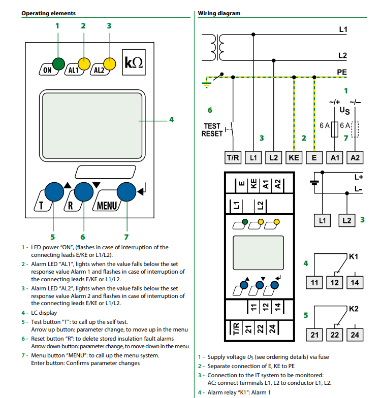 BENDER  IR425-D4M1C2-2 Insulation Monitoring Device for Unearthed